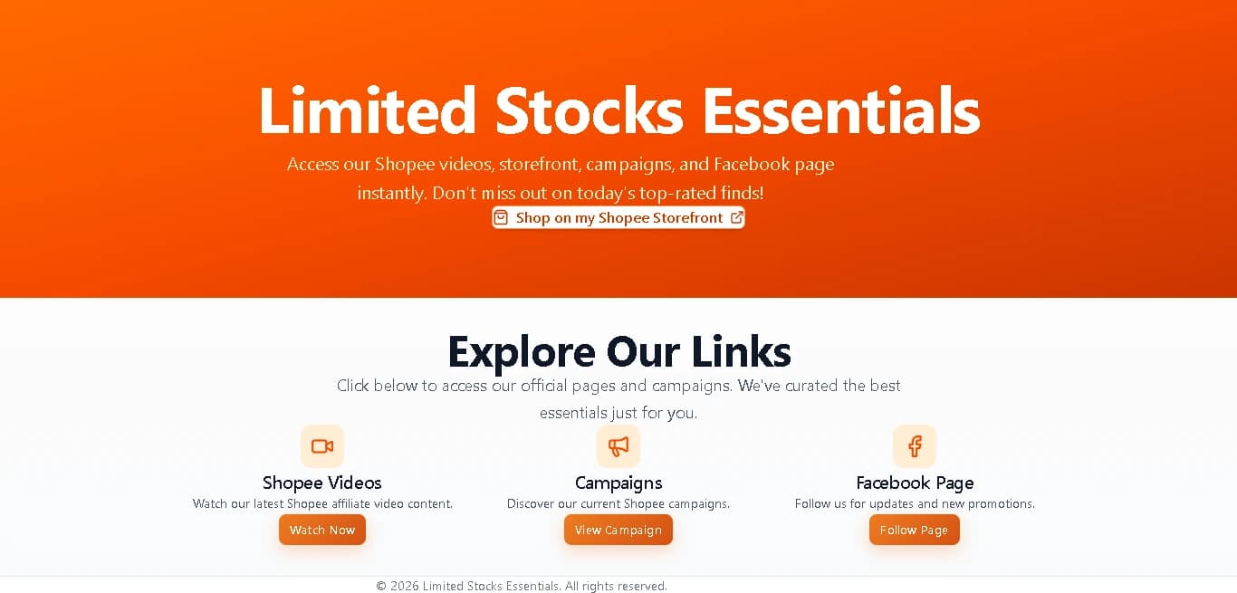 Shopee Affiliate Landing Page